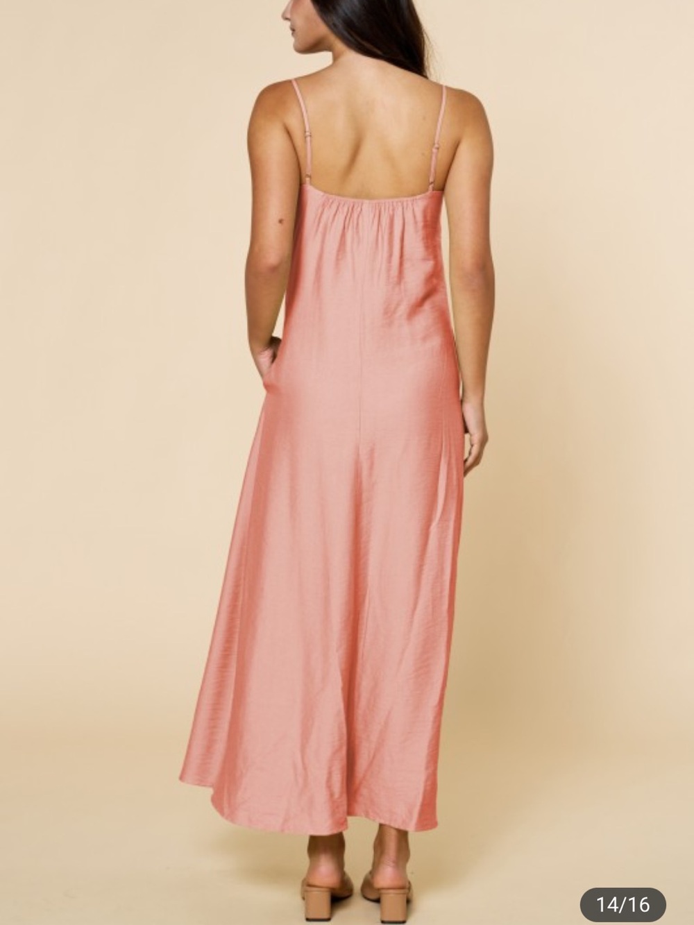 Spaghetti Strap Pleated Maxi Dress in Pink - Picture 2 of 2